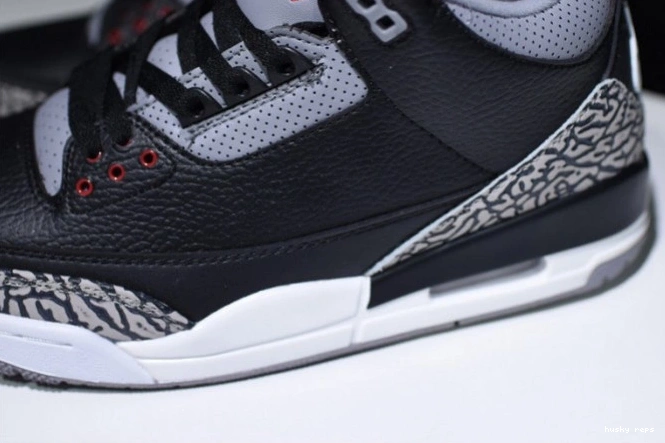 Rep Husky Air Cement 854262-001 Jordan 3 Black 0802